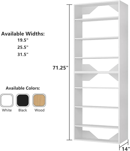 ROOMTEC Modular Closet System, 25.5" Shelf Closet Tower Wall-Mounted Closet Organizer, Wooden Tower for Walk-In Closets, Wardrobe Storage Kit, White