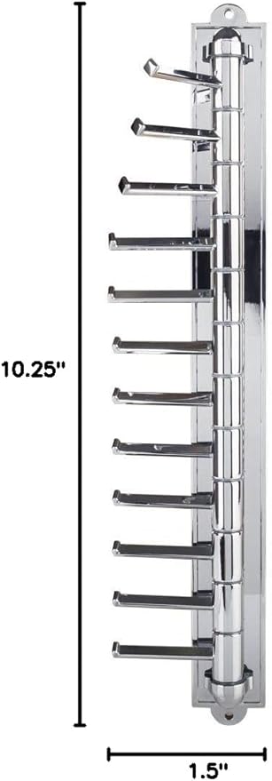 Polished Chrome Screw Mounted Cascading Tie Rack