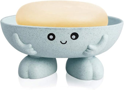Soap Holder, Cute Soap Dish, Creative Lovely Bar Soap Tray Counter for Shower Bathroom Kitchen Countertop - Blue