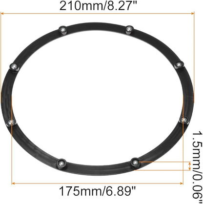 MECCANIXITY 8inch Rotating Swivel Stand with Steel Ball Bearings Annular Lazy Susan Base Turntable for Kitchen Corner Cabinets, 210 x 175mm Black Pack of 6