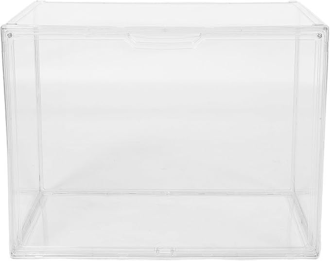 Milisten Acrylic Extra Large Shoe Storage Box 45x33x33cm, Plastic Stackable Organizer with Front Door, Sneaker and Boot Display Case for Entryway and Closet