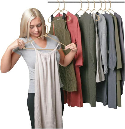 Sharpty Plastic Hangers Clothes Hangers for Clothing, Closet, Coats & Shirts - Durable & Space Saving - for Everyday Standard Use, Room Essentials & Basics - 20 Pack - Beige