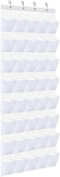 Over the Door Shoe Organizer - with Hooks 40-Pocket Mesh Holder | Large Capacity Shoe Holder for Door - for Bedroom Living Room Bathroom Entryway Sneaker Slippers Toiletries Bottles Crafts Toys