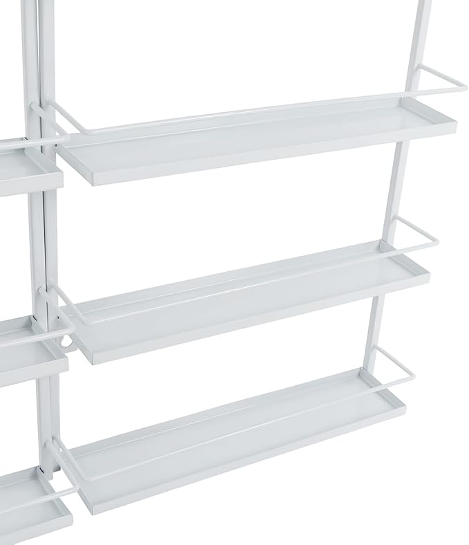 5-Tier Wall-Mounted Nail Polish Storage Racks Set of 3, Metal Cosmetic Display Case with Lipstick Perfume Shelf, Essential Oil Organizer for Home Spa Nail Salon Shop(White)
