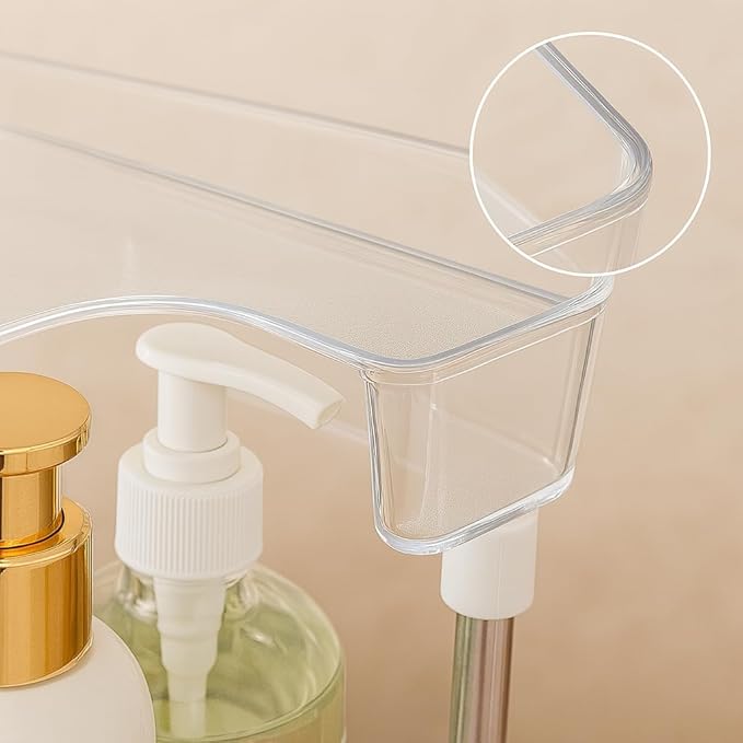 Acrylic Makeup Organizer, 2-Tier Large Capacity Cosmetic Storage Rack with Clear Shelves, Perfume and Skincare Organizer for Bathroom Countertop, Vanity and Dressing Table