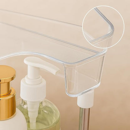 Acrylic Makeup Organizer, 2-Tier Large Capacity Cosmetic Storage Rack with Clear Shelves, Perfume and Skincare Organizer for Bathroom Countertop, Vanity and Dressing Table