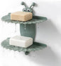 Double-Deck Soap Dish Holder for Shower, Bee Shape Wall Mounted Soap Holder with Strong Adhesive, Self Draining Soap Tray, No Drilling Bathroom Accessories, Nordic Blue