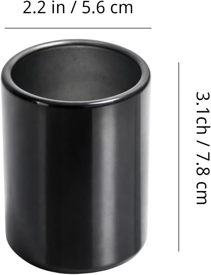 Stainless Steel Cocktail Pick Holder – Mini Black Minimalist Metal Utensil Holder for Fruit Forks & Toothpicks, Coffee Spoon Holder for Home Bar & Espresso Station