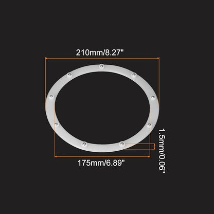 MECCANIXITY 8inch Rotating Swivel Stand with Steel Ball Bearings Annular Lazy Susan Base Turntable for Kitchen Corner Cabinets, 210 x 175mm White Pack of 6