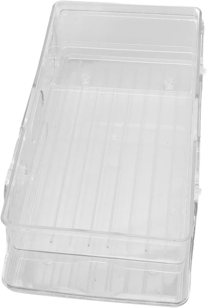 Srliya Automatic Rolling Drink Can Storage Organizer, Double Layer Plastic Fridge Can Holder, Dispenser Container