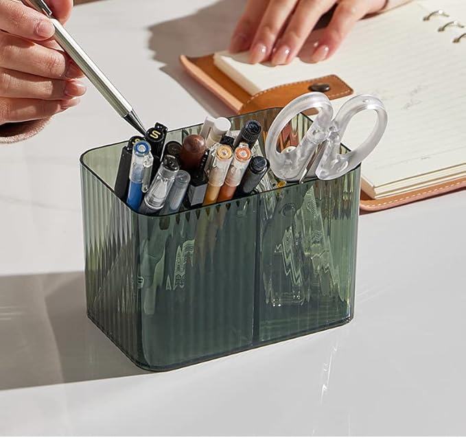 Qtip Fashion Clear Dispenser, Apothecary Box Acrylic Organizer for Q-tips, Cotton Swabs, Cotton Rounds - Green