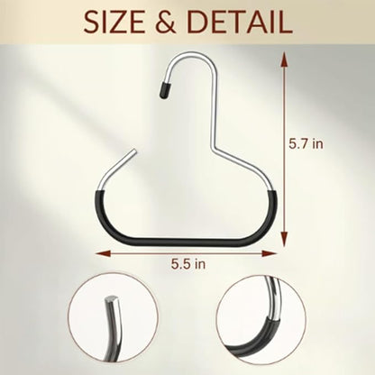 Durable Steel Hangers: Maximize Closet Space with Versatile Storage, Non-Slip Stainless Steel Clothes Rack Organizer for Hats, Ties, Scarves, Clothes (2, White)