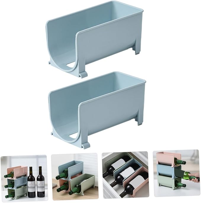 Mikinona 2pcs Kitchen Storage Rack Material Beer Can Stands Fridge Drink Organizer