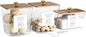 3 Pack Acrylic Laundry Room Organization Containers with Gold & Wood Knobs – Laundry Pods Container & Detergent Organizer Set | Clear Laundry Jars | Scoops & Customizable Labels | Storage Canisters