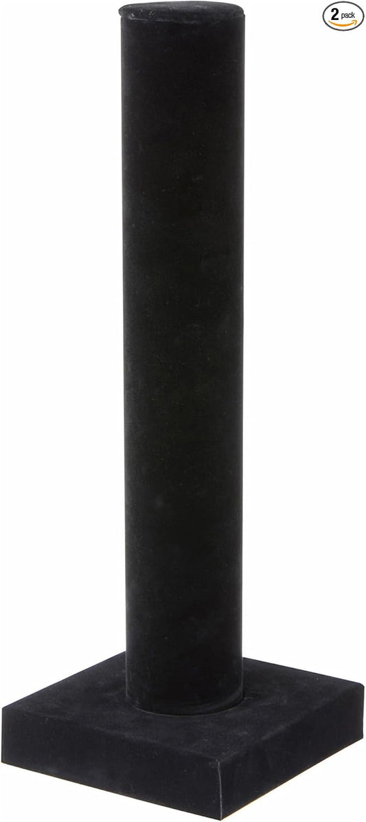 Plymor Black Velvet Vertical Bracelet Display Stand, 4.625" W x 13" H (Pack of 2)