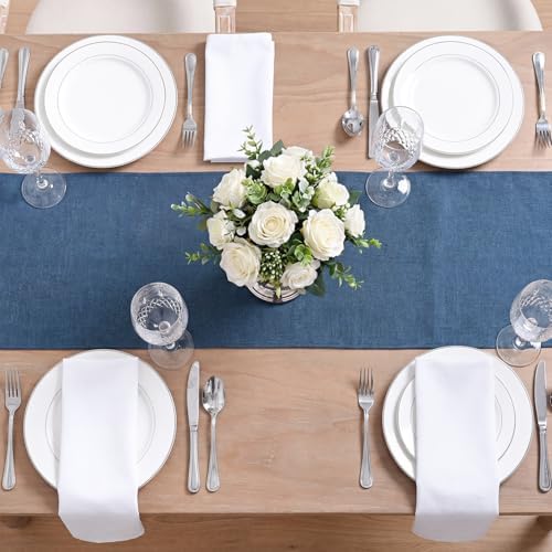 Artoid Mode Navy Blue Table Runner, Seasonal Summer Fall Washable Kitchen Dining Table Decoration for Home Party Decor 13x90 Inch - Image 4