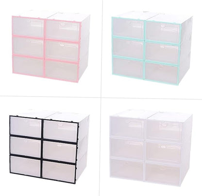 6 Pack Thickened Shoes Storage Boxes Plastic Shoe Containers Home Organization Essential