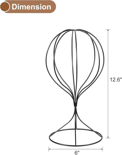 uxcell Metal Hat Display Stand 2 Pack Tabletop Hat and Wig Rack Modern Women Closet Holder for Baseball Cap, Fedora Hat, Cowboy Hat - Black