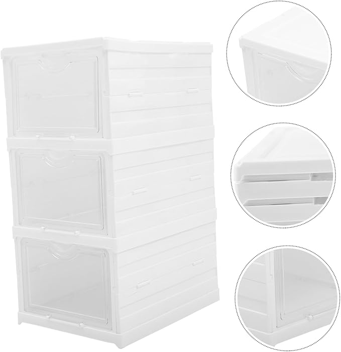 Healifty 1set Shoe Storage Boxes Stackable and Space-saving Multi-layer Organizer for Sneakers Drawer Design for Easy Access Fits Shoe Types