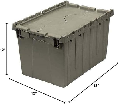 Quantum QDC2115-12 Distribution Bin, Heavy Duty Attached Top Container, 15"W x 21-3/4"L x 12-3/4"H Overall Size, 1.67 Cu. ft. Volume