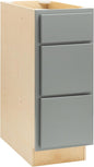 Quicklock RTA (Ready-to-Assemble) | Base Kitchen Cabinets - Shaker Style | Made in America (Magnetic Gray, 15" W x 34.5" H x 24" D 3 Drawer Pots and Pans)