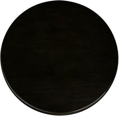 Large Lazy Susan Turntable, Wooden Round Tray Rotating for Dining Table Top Centerpiece Silent Smooth SpinBy Hand Kitchen Turntable Organizer, Easy to Clean (Black, 28 in)