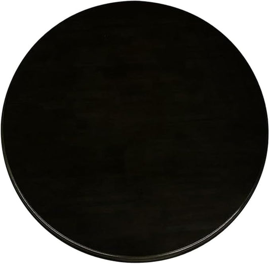 Large Lazy Susan Turntable, Wooden Round Tray Rotating for Dining Table Top Centerpiece Silent Smooth SpinBy Hand Kitchen Turntable Organizer, Easy to Clean (Black, 35.4 in)