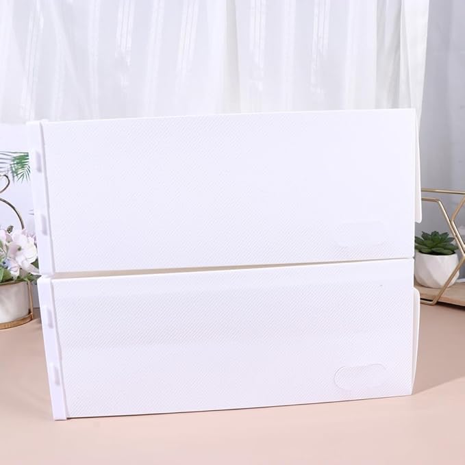 6pcs Thickened Transparent Shoe Organizer Boxes Stackable Drawer Type Shoe Holder for Sneakers and Boots PP Material Protective Storage for Closet White Frame Color