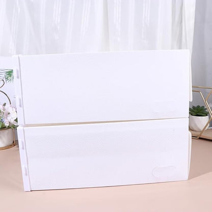 6pcs Thickened Transparent Shoe Organizer Boxes Stackable Drawer Type Shoe Holder for Sneakers and Boots PP Material Protective Storage for Closet White Frame Color