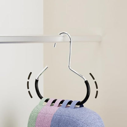 Durable Steel Hangers: Maximize Closet Space with Versatile Storage, Stainless Steel Hat Hangers for Closet, Hat Rack Hats Holder for Baseball Caps, Scarf and Hats Organizer (Pink,12 PCS)