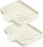 2 Pack Silicone Soap Dish with Drain, Self Draining Bar Soap Holder for Shower, Silicone Dish Soap Tray, Bathroom and Kitchen Sink Organizer, Beige
