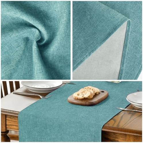 Artoid Mode Turquoise Aqua Table Runner, Seasonal Summer Washable Kitchen Dining Table Decoration for Home Party Decor 13x60 Inch - Image 5