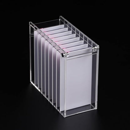 Acrylic Transparent Eyelash Storage Box, 8 Layers False Eyelashes Glue Pallet Holder Display Grafting Eye lashes Extension Close-Packed Display with 8 Pallets Clear Makeup Organizer (White)