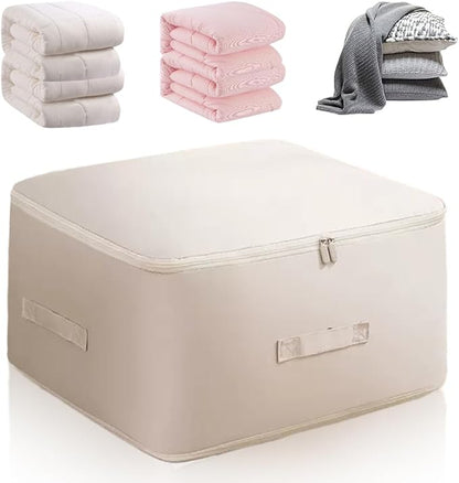 Ultra Space Saving Self Compression Organizer, 2024 New Propositiony Ultra Space Saving Self Compression, Storage Tote for Space Saving Compression Moving Organizer Bags for Blankets (Beige, X-Large)