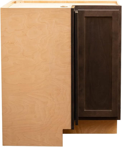 Quicklock RTA (Ready-to-Assemble) | Base Kitchen Cabinets - Shaker Style | Made in America (Espresso Stain, 18" D x 30" W x 34.5" H Lazy Susan)