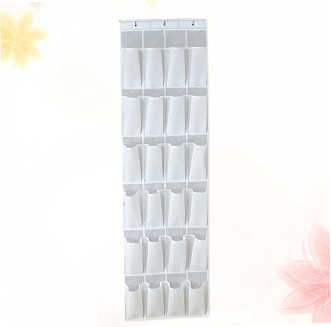 MAGICLULU 24pcs Hanging Organizer Bag for Shoes Keys and Sundries Cloth Storage for Home Practical over Door Design White