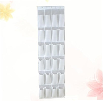 MAGICLULU 24pcs Hanging Organizer Bag for Shoes Keys and Sundries Cloth Storage for Home Practical over Door Design White