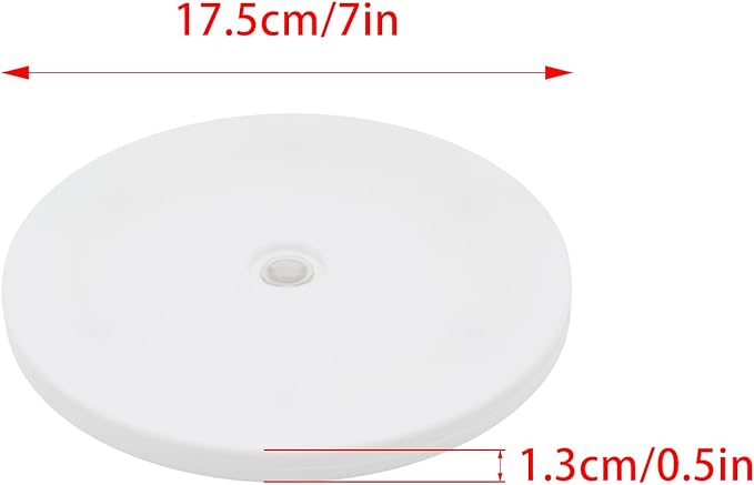 2 Pcs White 7 inch Acrylic Lazy Susan Rotating Turntable Organizer Bearings - Round Swivel Plate for Spice Rack, Table, Cake, Kitchen Pantry