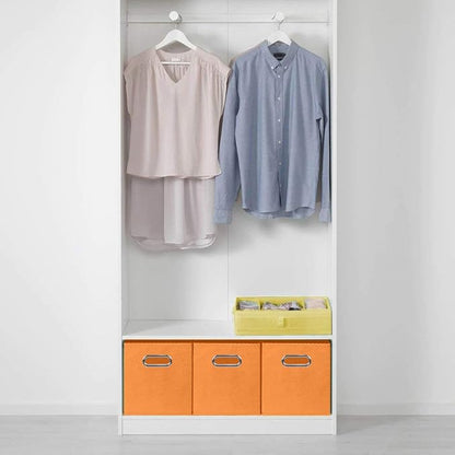 ShellKingdom Storage Bins, Foldable Fabric Storage Cubes And Cloth Storage Organizer Drawer with Metal Handle For Closet And Toys, 11 X 10.5 X 10.5 INCH, 6 Pack (Orange)