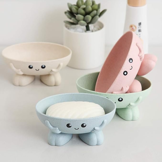 Soap Holder, Cute Soap Dish, Creative Lovely Bar Soap Tray Counter for Shower Bathroom Kitchen Countertop - Green