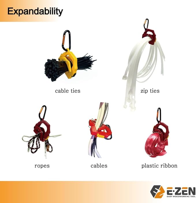 One Touch Cable Tie Holder/Zip Tie Organizer (Red)