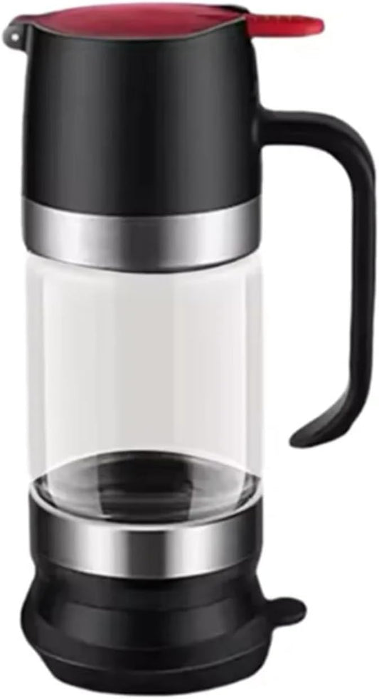 Kitchen Tool 300ml Glass Honey Dispenser Clear with Handle Honey Jar Syrup Bottle for Coffee Tea Home Use(Black-300ml)