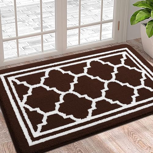 Buganda Indoor Door Mat, Dirt Resistant Doormat, 36x24, Dark Brown by Buganda