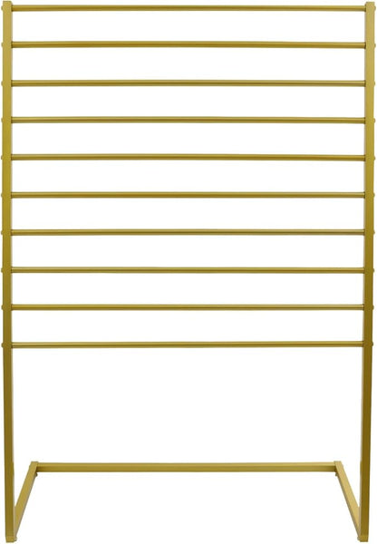 Scarf Display Stand, 10 Tier Metal Scarf Holder Organizer, Scarf Hanger Scarf Holder Scarf Organizer Belt Organizer Pants Rack Scarf Rack for Commercial Clothing Retail Store (Gold, 100cm)
