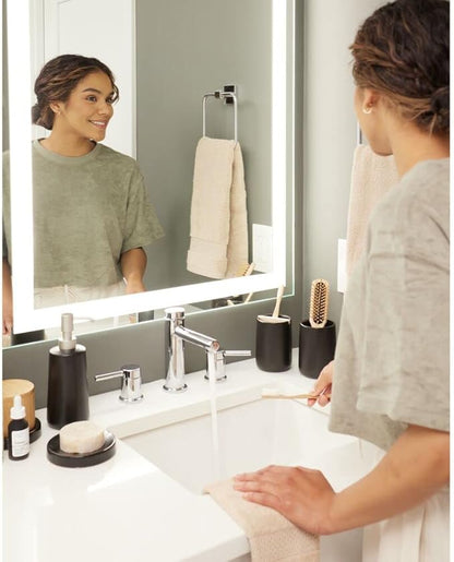 iDesign Ceramic Earth Collection Bar Soap Dish, Matte Black