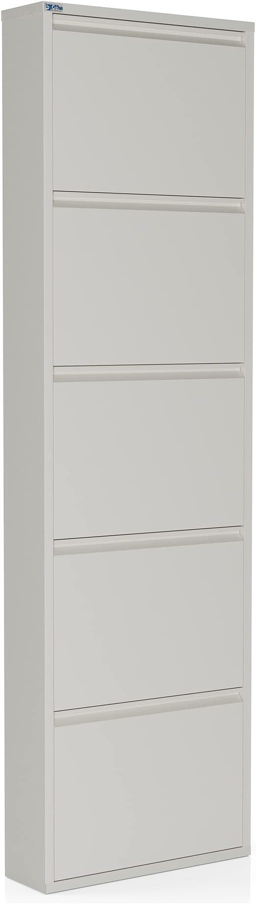 CEHA 5 Tier Metal Shoe Cabinet with Cover, Durable Shoe Storage Organizer for Entryway, Space Saving Shoe Shelf Closet, 5.91" x 66.5" x 19.68", White
