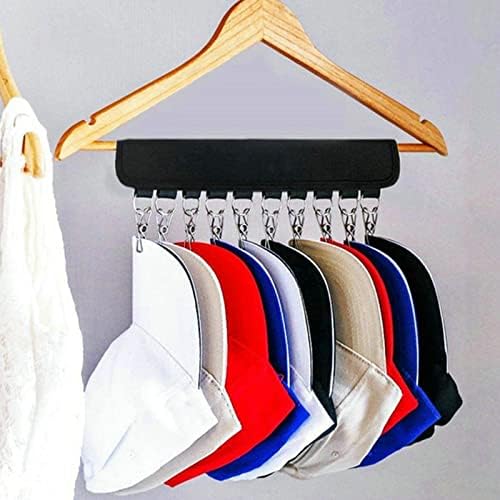VIGAN Hat Organizer Holder Baseball Cap Rack Home Organizer Storage Wall Door Hanger Holder Closet Hanger Kitchen Towel Storage Rack (Black)