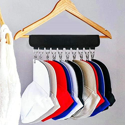 VIGAN Hat Organizer Holder Baseball Cap Rack Home Organizer Storage Wall Door Hanger Holder Closet Hanger Kitchen Towel Storage Rack (Black)