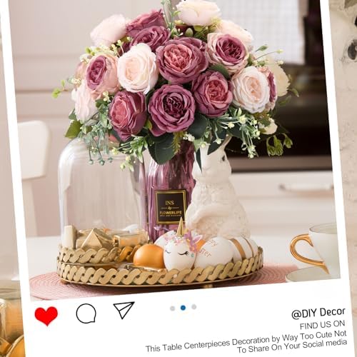 Geosar 8 Bundles Artificial Peonies Flowers,Dusty Pink, Dusty Rose - Image 5