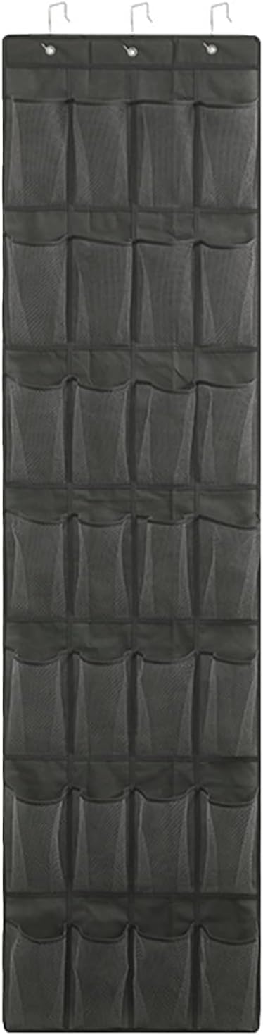 Shoe Organizer for Closet 28 Sections Hanging Shoe Rack for Door Over The Door Shoe Organizer (Grey)